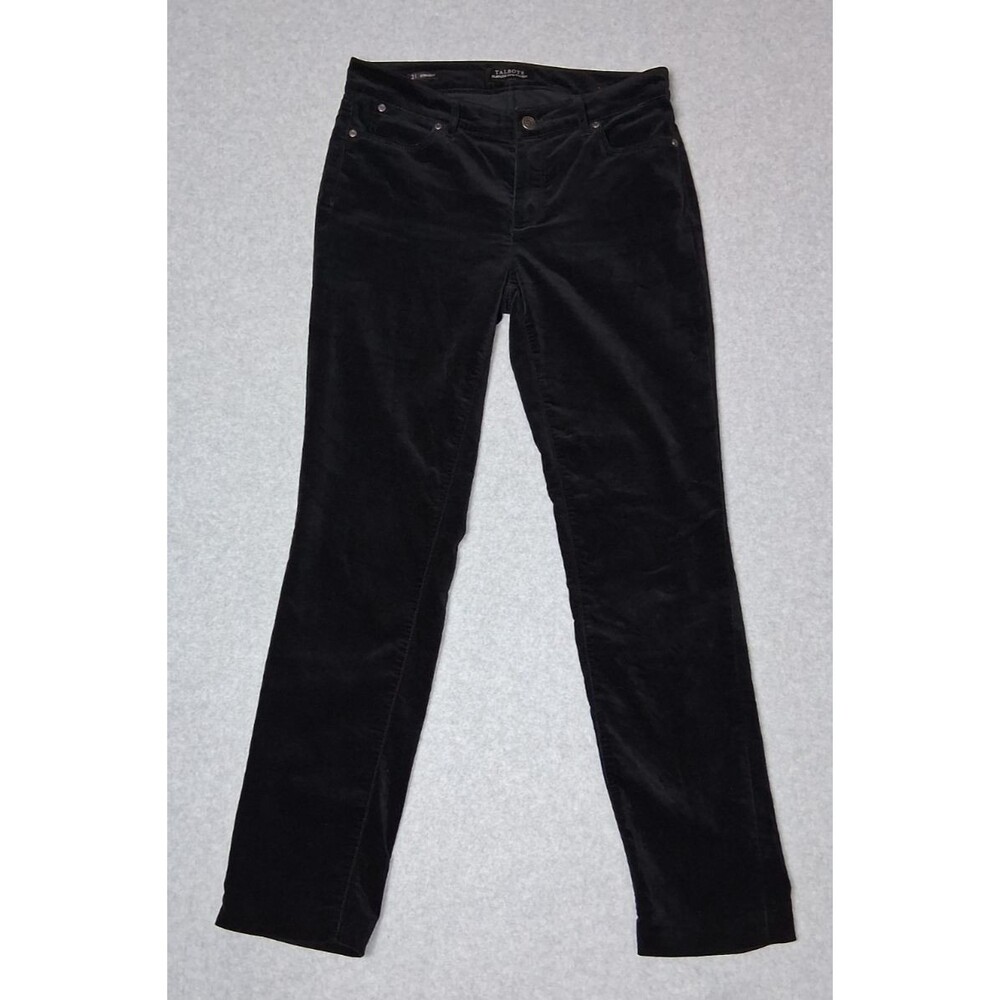Talbots Flawless Five Pocket Straight Corduroy Pants Size 2 Black Quiet Luxury - Picture 1 of 14